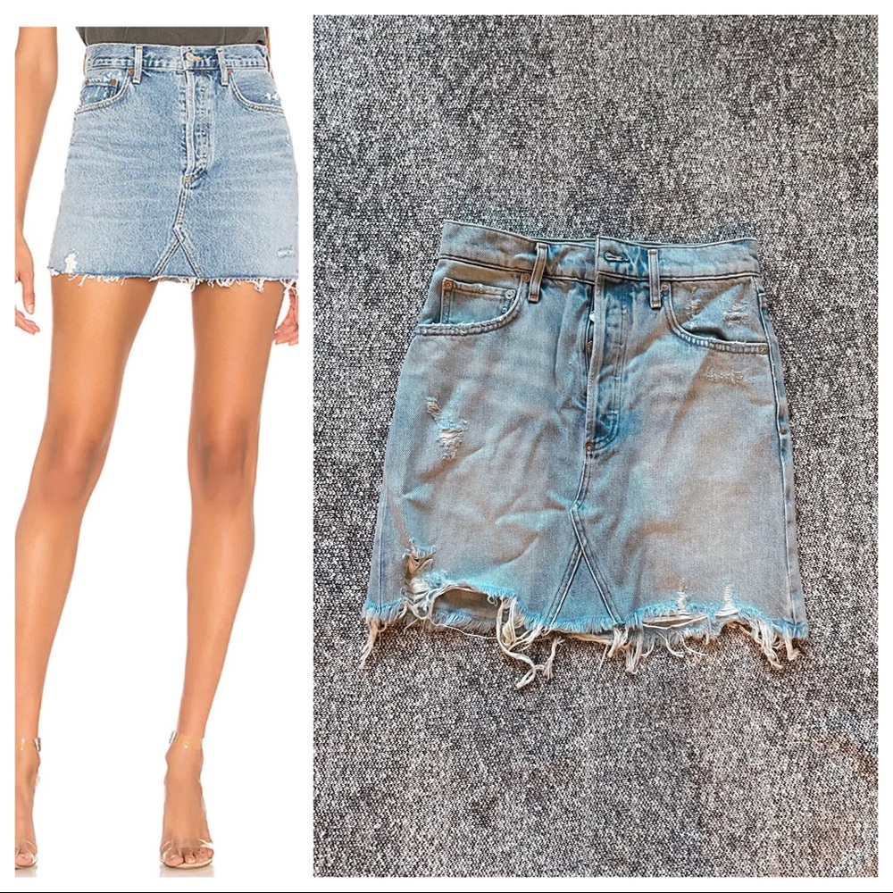 Agolde Jeans Denim Quinn High Rise Skirt 26